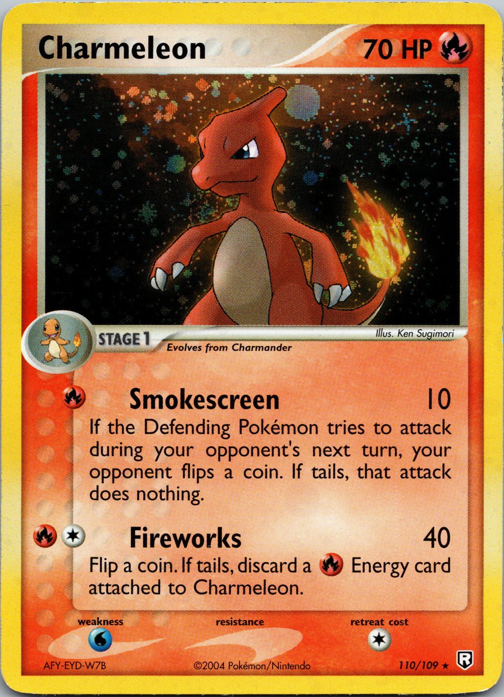 Charmeleon 110/109 – kortets framsida med Charmeleon-motiv.