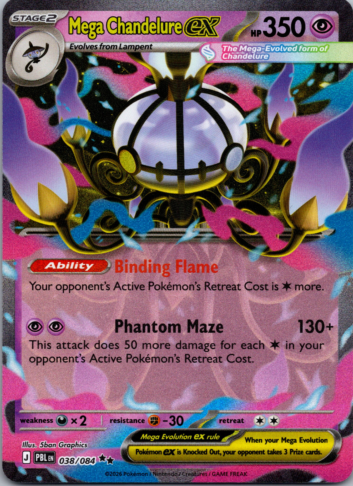 Mega Chandelure ex - front
