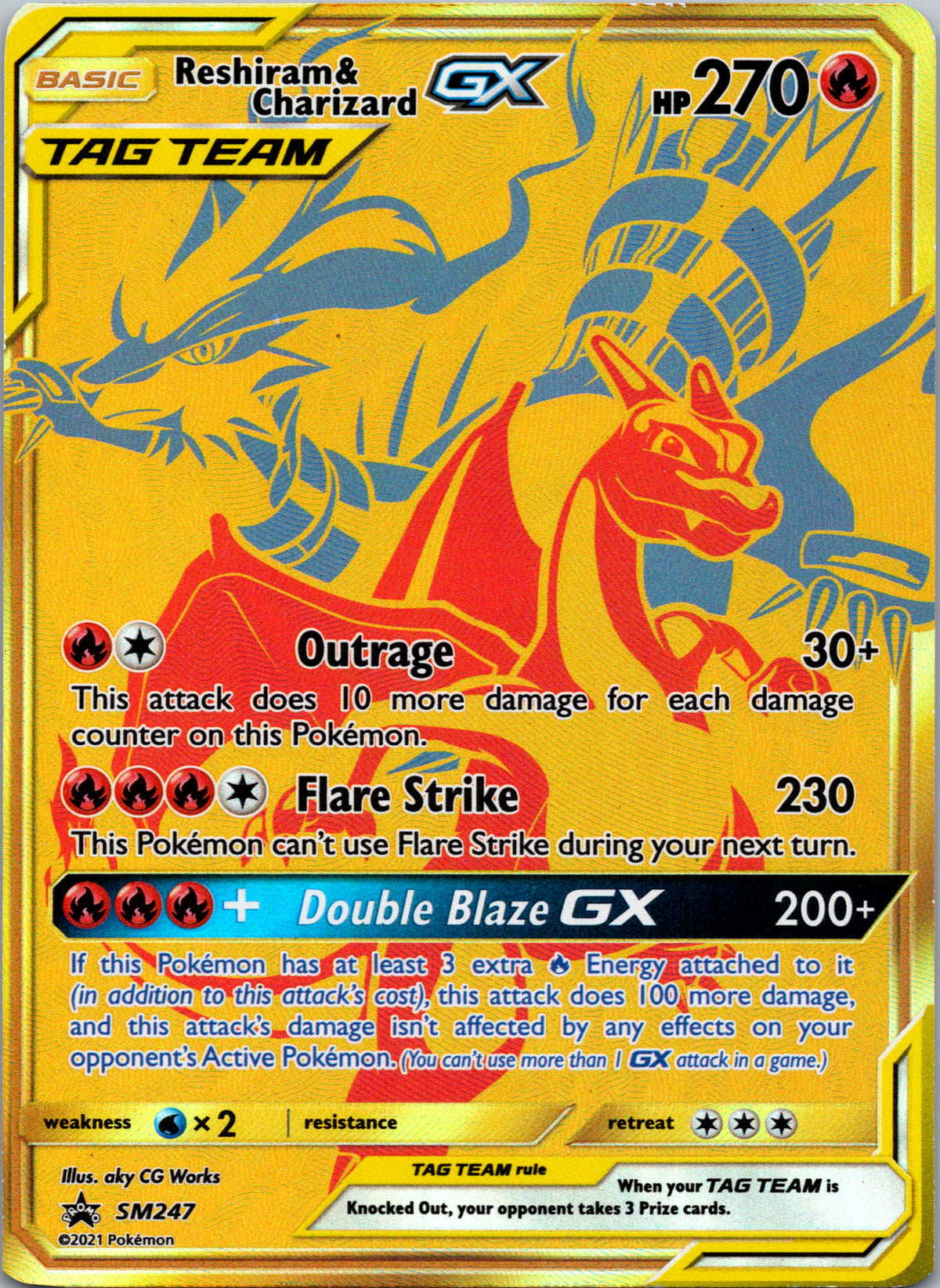Reshiram & Charizard GX - front