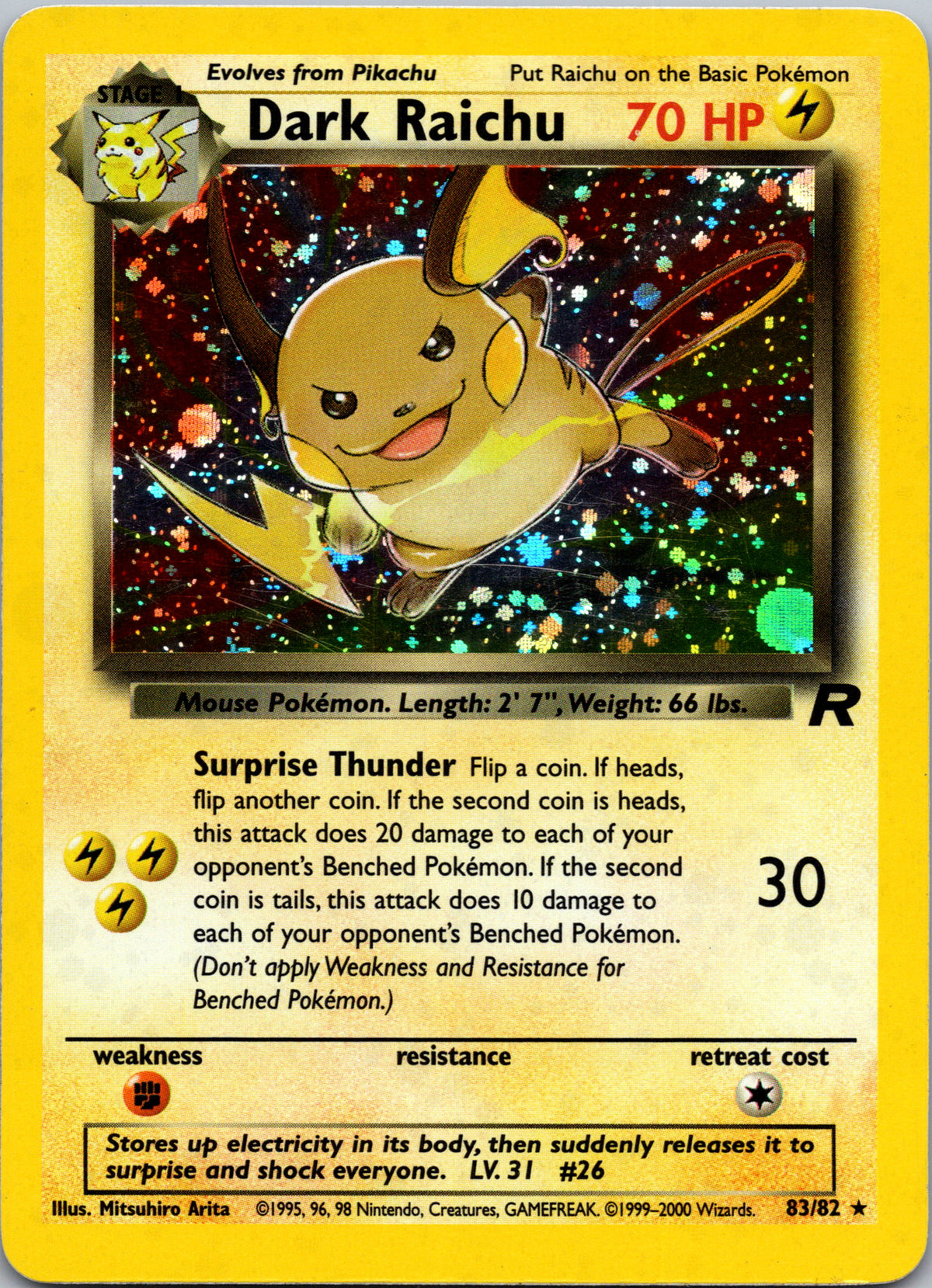 Dark Raichu - front