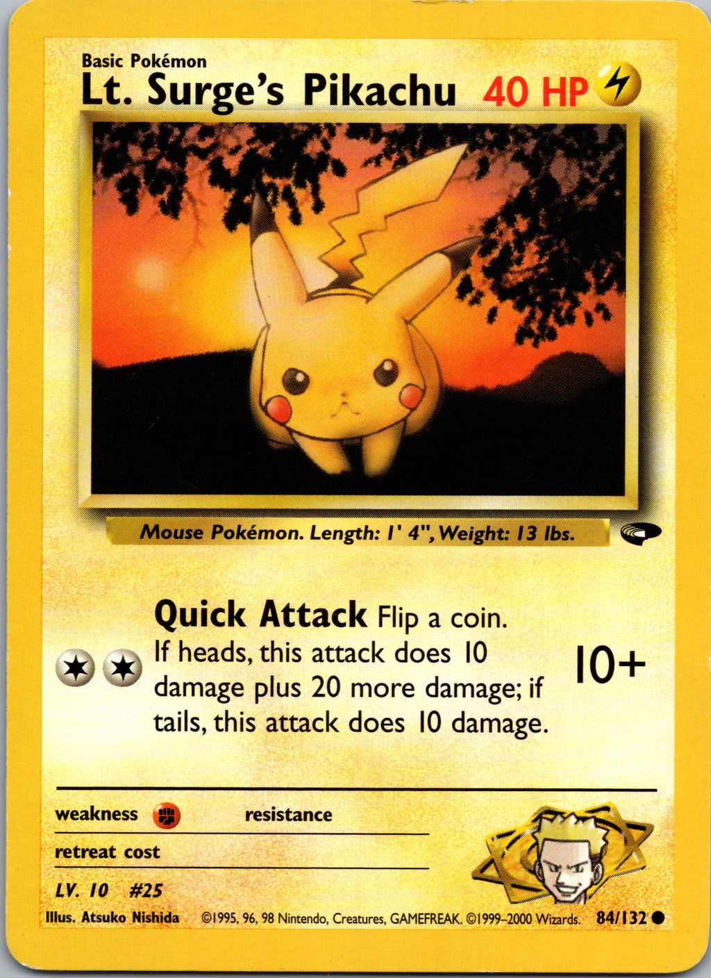 Lt. Surge's Pikachu - front