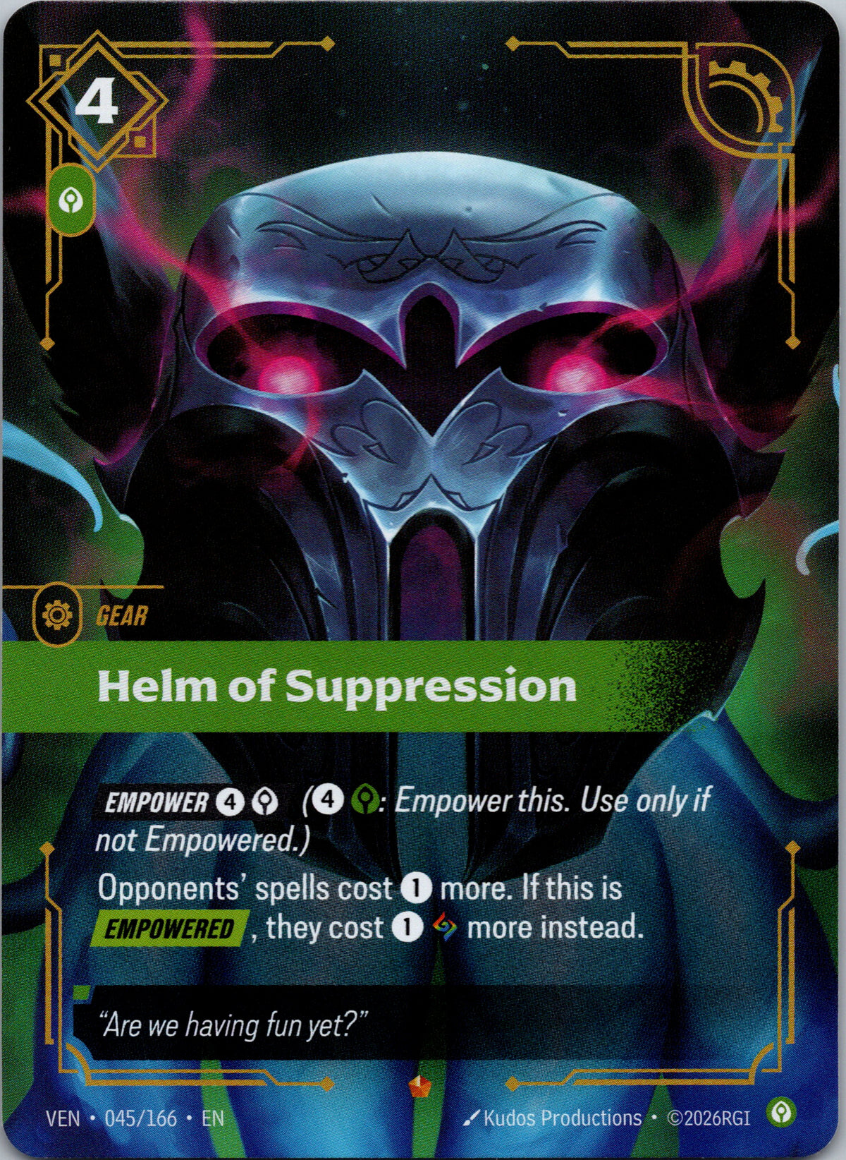 Helm of Suppression - front