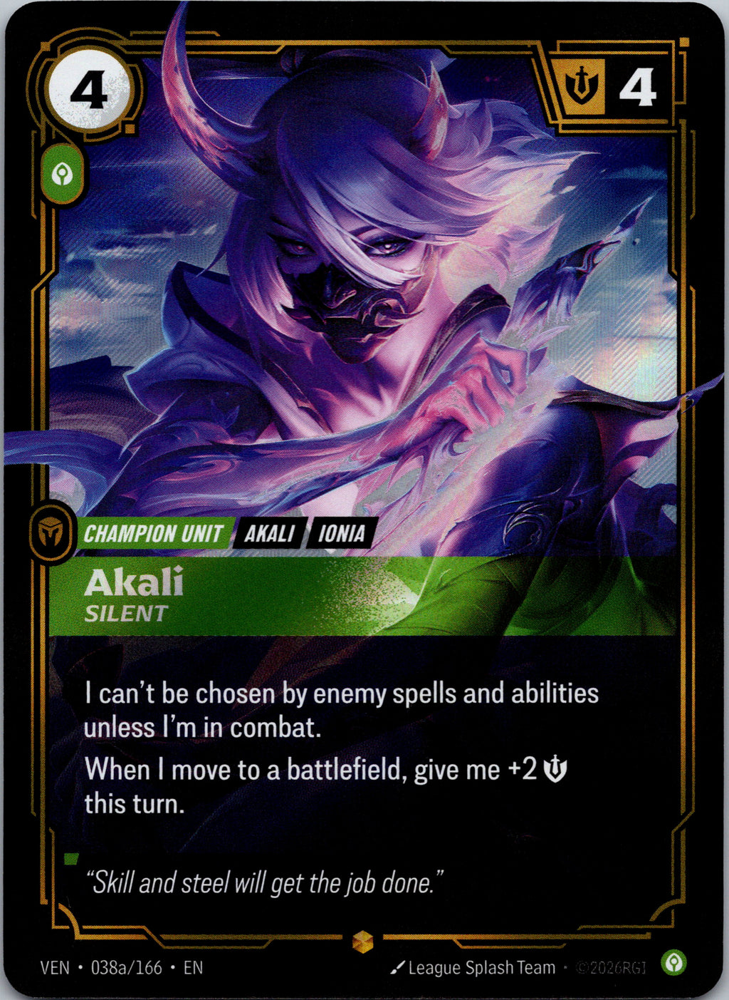 Akali, Silent - front