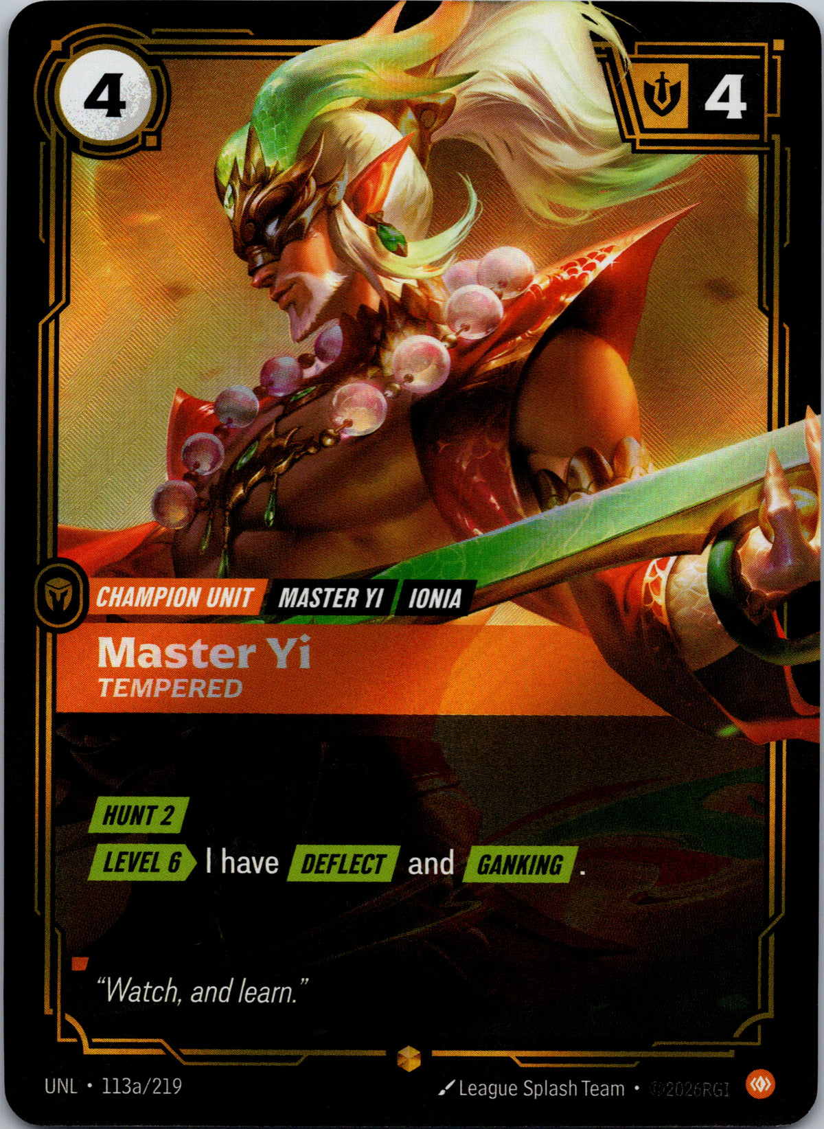 Master Yi - Tempered (Alternate Art) - front