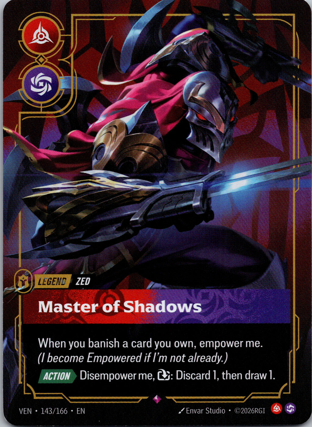 Zed, Master of Shadows - front