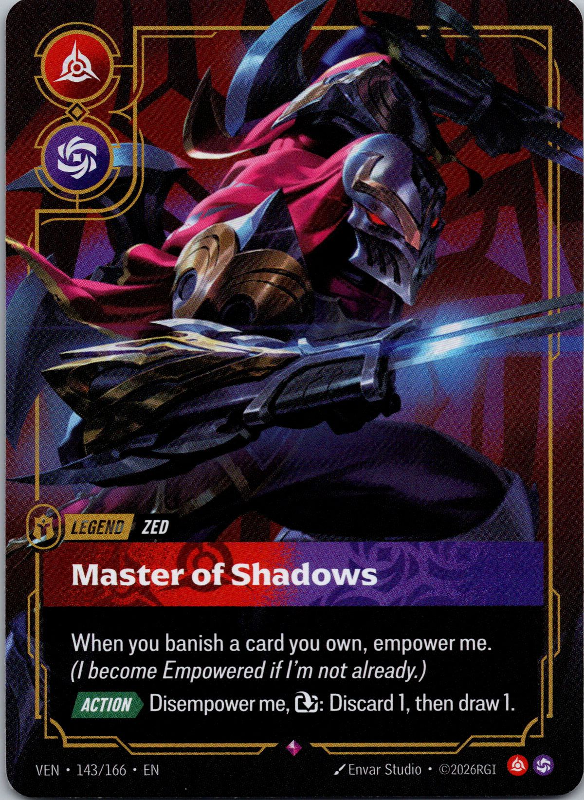 Zed, Master of Shadows - front