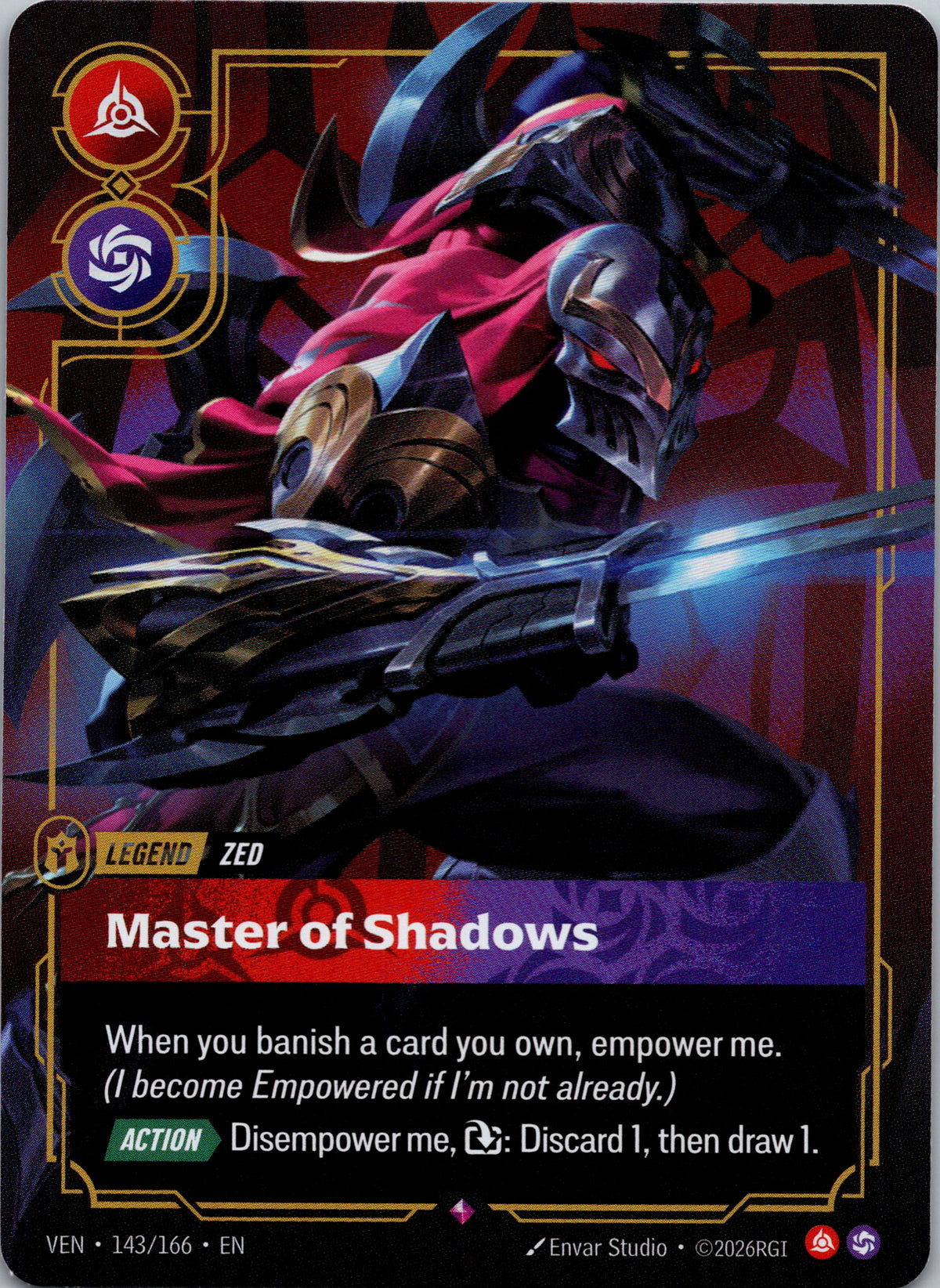 Zed, Master of Shadows - front