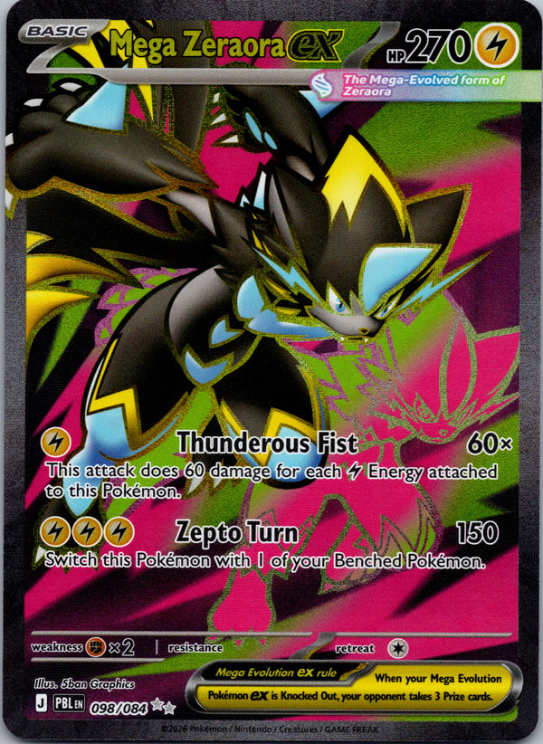 Mega Zeraora ex 098/84 – framsida på exemplaret