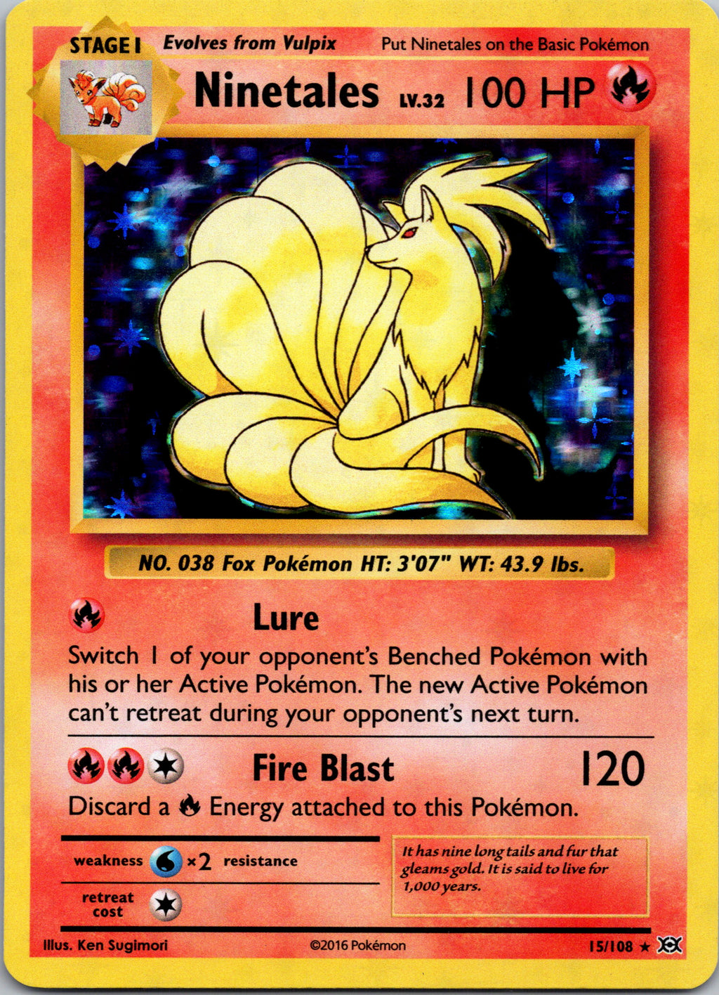 Ninetales 15/108 – framsida på exemplaret