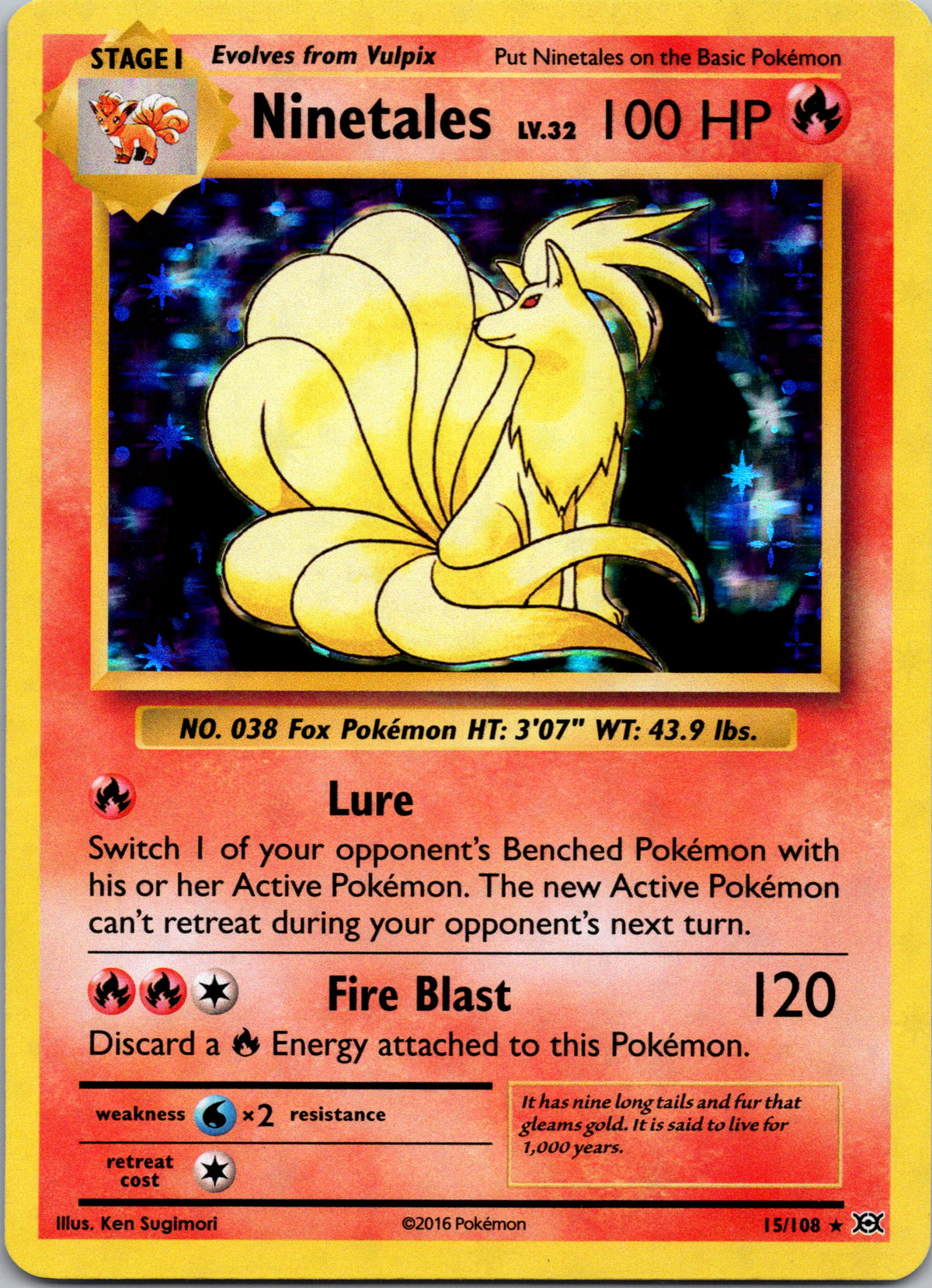 Ninetales 15/108 – framsida på exemplaret