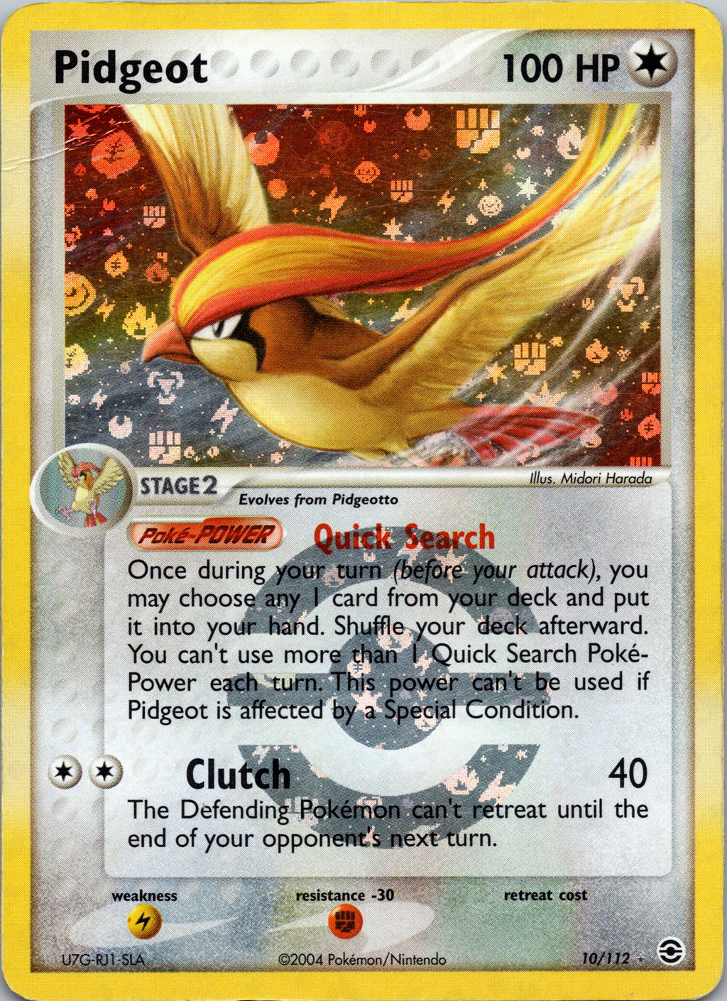 Pidgeot 10/112 – framsida på exemplaret