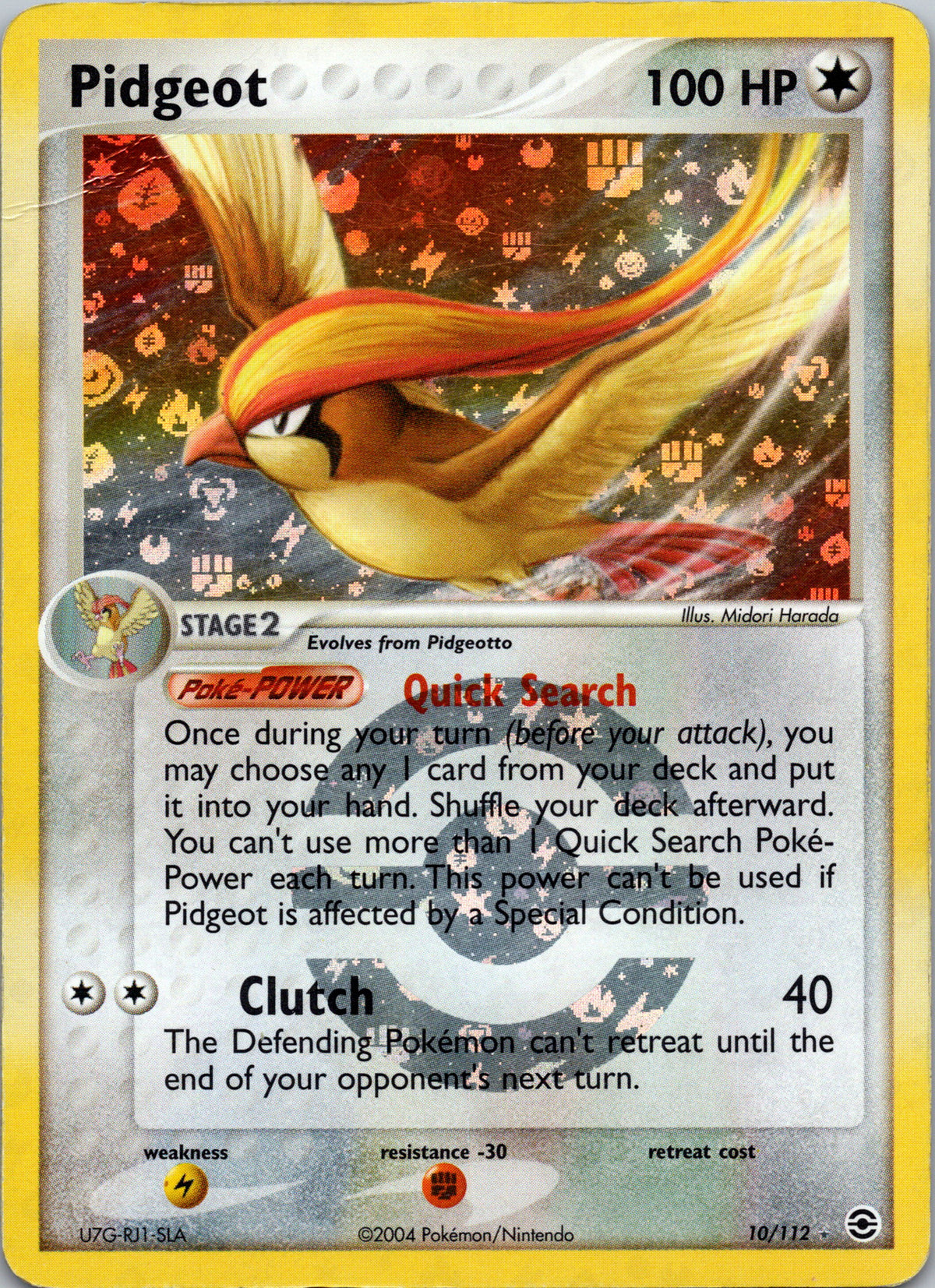 Pidgeot 10/112 – framsida på exemplaret