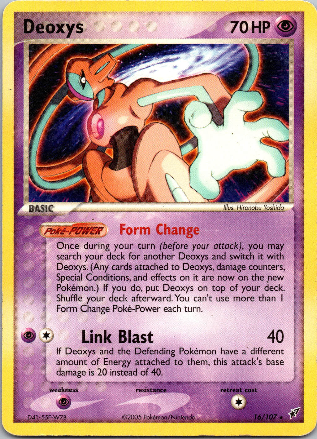 Deoxys 16/107 – framsida på exemplaret