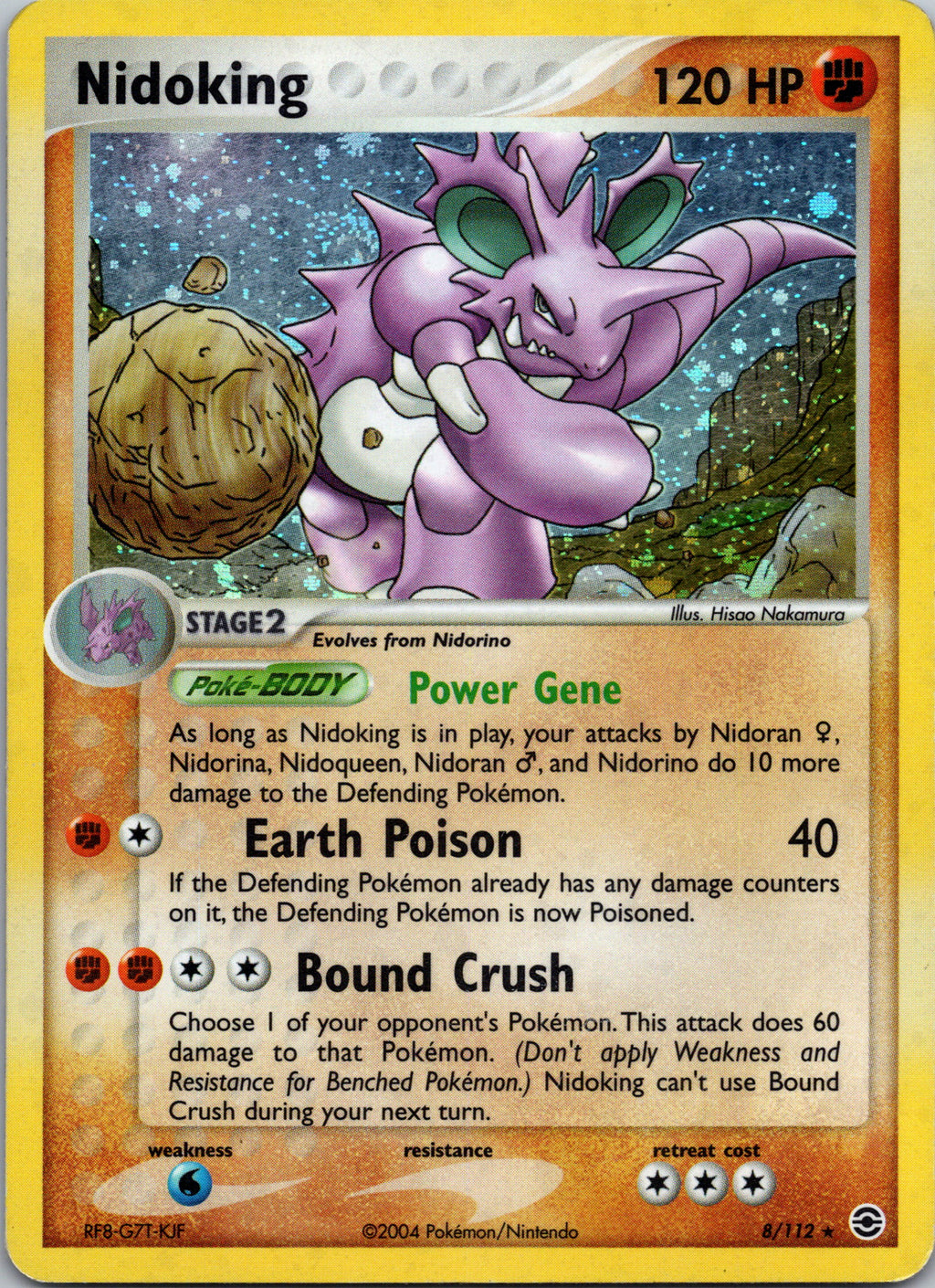 Nidoking 8/112 – framsida på exemplaret