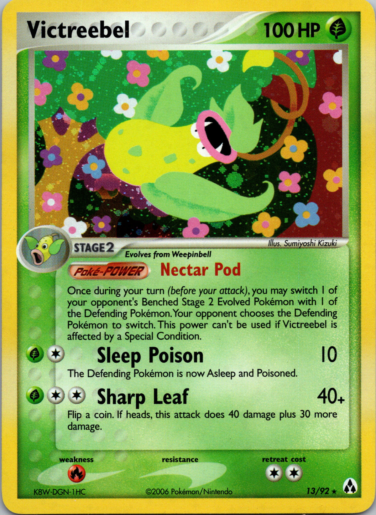 Victreebel 13/92 – framsida på exemplaret
