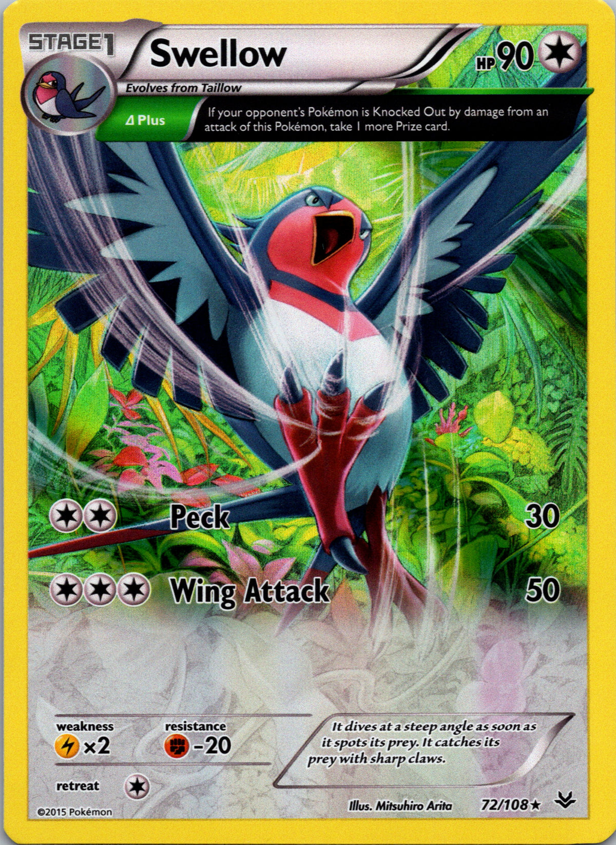 Swellow 72/108 – framsida på exemplaret