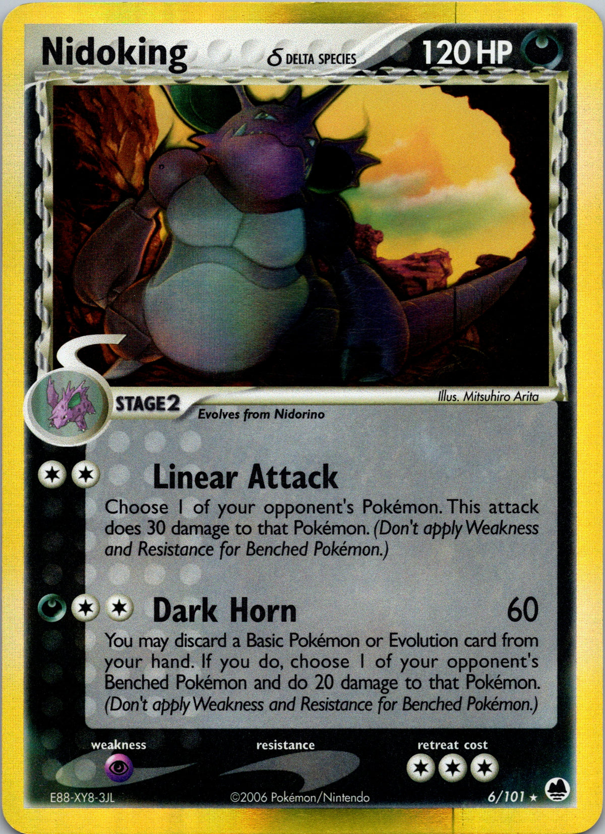 Nidoking δ 6/101 – framsida på exemplaret