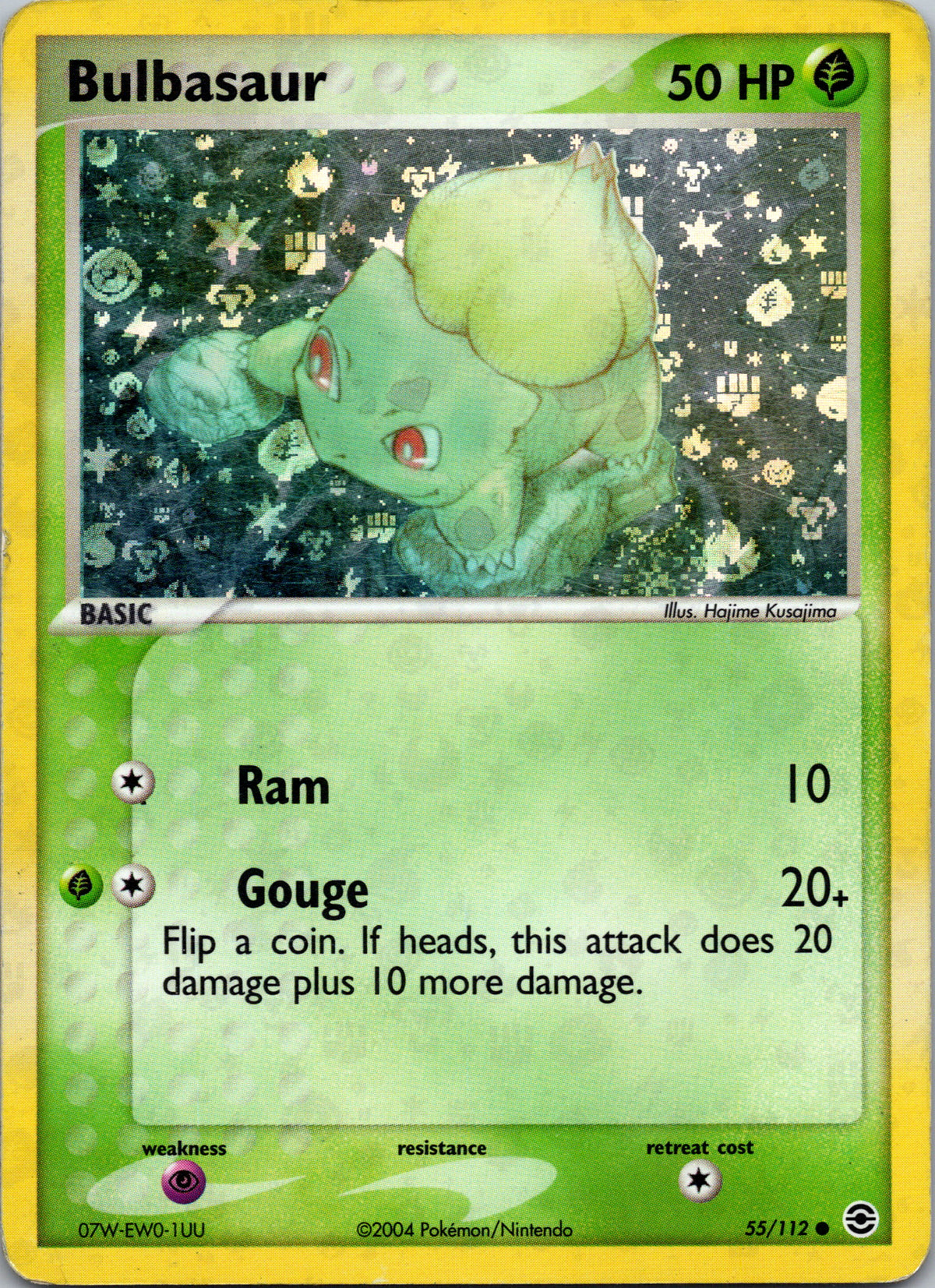 Bulbasaur 55/112 – framsida på exemplaret