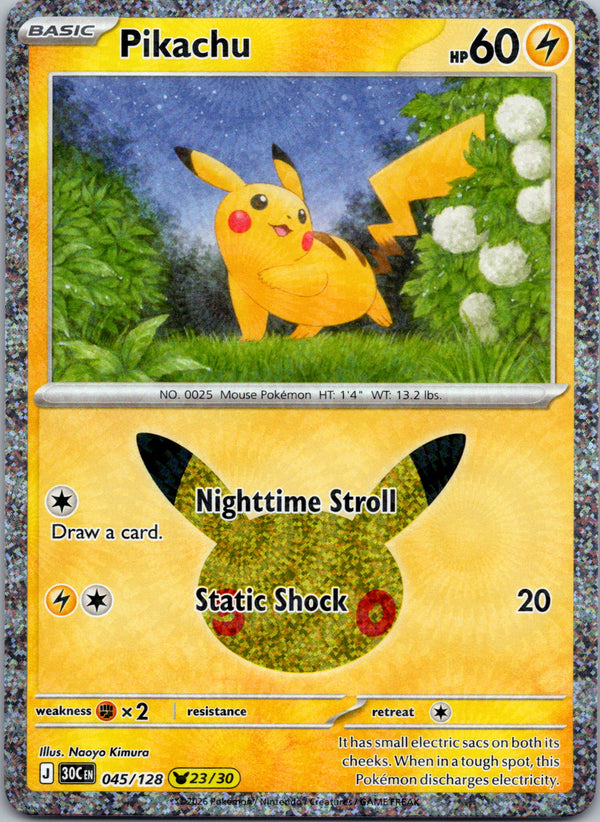 Pikachu 045/128 – framsida på exemplaret