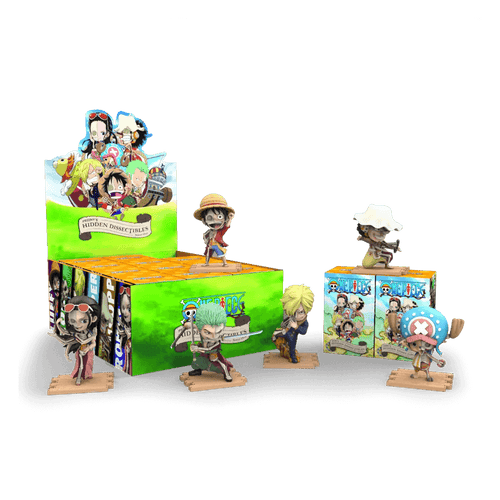 Freeny's Hidden Dissectibles One Piece – översikt över figurer och förpackningar i serien.