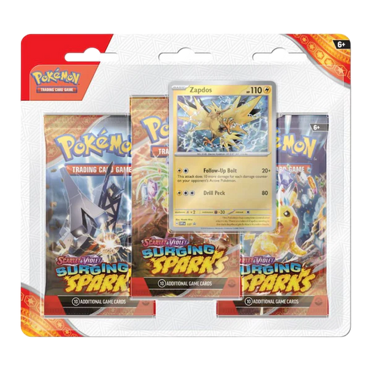 FÖRBESTÄLL: Surging Sparks SV8 3 Pack blister (Zapdos)