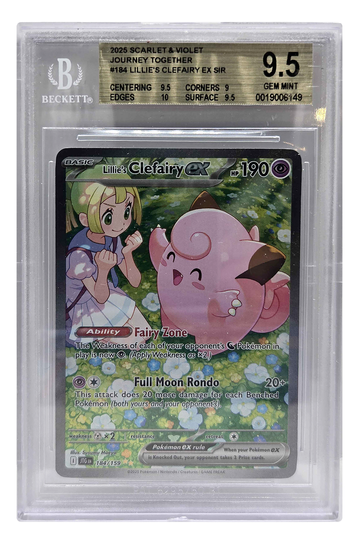 Lillie's Clefairy ex 184/159 – BGS 9.5 – framsida – 0019006149