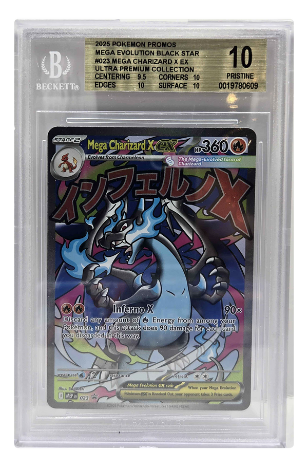 Mega Charizard X ex 023 – BGS 10 – framsida – 0019780609
