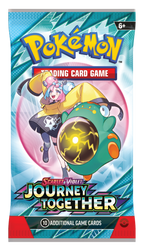 Pokémon Journey Together SV9 boosterpack – engelsk förpackning med Iono och Bellibolt.