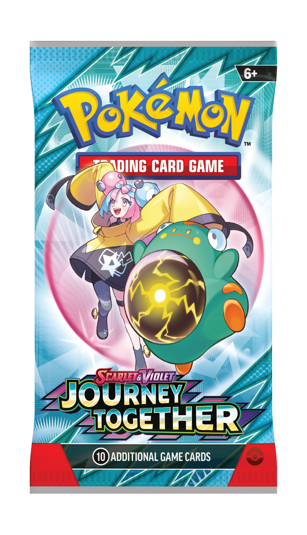 Pokémon Journey Together SV9 boosterpack – engelsk förpackning med Iono och Bellibolt.