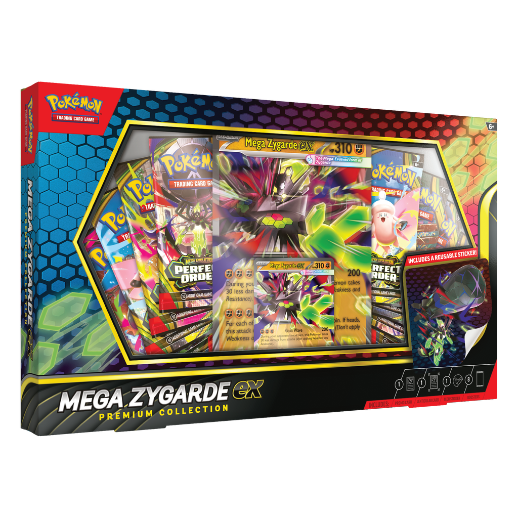 Pokémon TCG: Mega Zygarde ex Premium Collection box – transparent produktbild