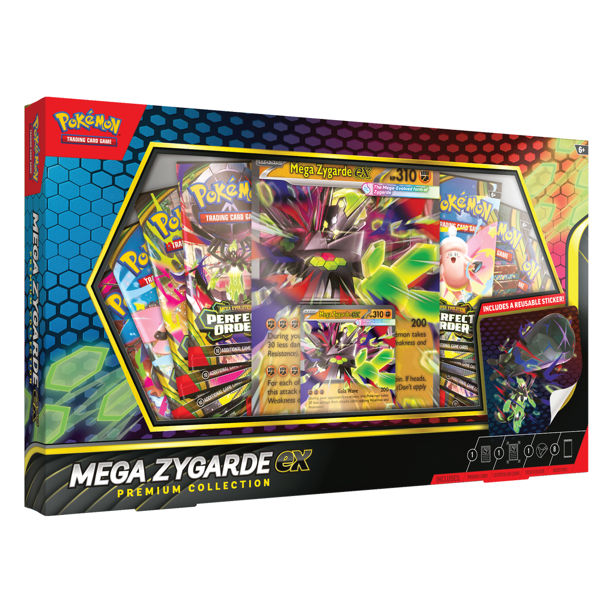 Pokémon TCG: Mega Zygarde ex Premium Collection box – transparent produktbild
