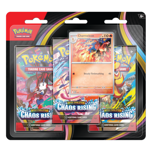 Pokémon TCG: Chaos Rising M4 3-Pack Blister (Charmeleon) – transparent produktbild