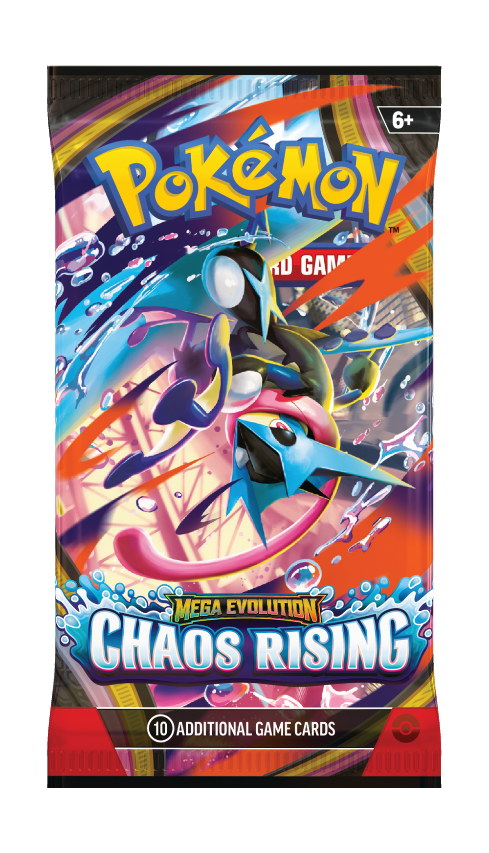 Pokémon Chaos Rising M4 boosterpack – engelsk förpackning med Mega Greninja.