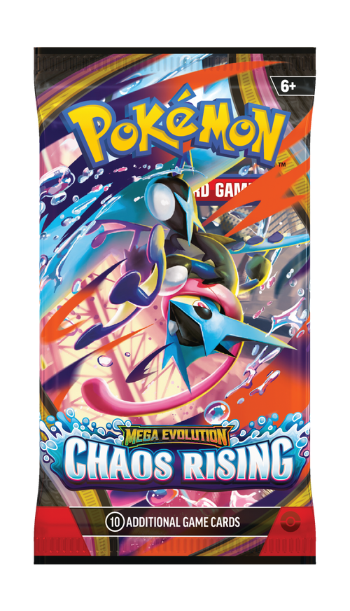 Pokémon Chaos Rising M4 boosterpack – engelsk förpackning med Mega Greninja.