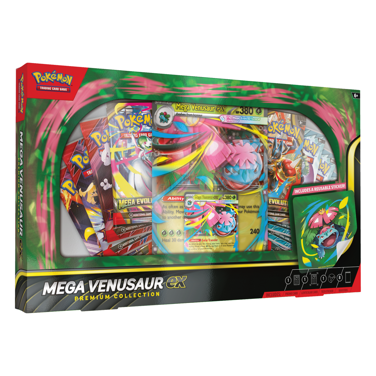 Pokémon TCG: Mega Venusaur ex box – transparent produktbild