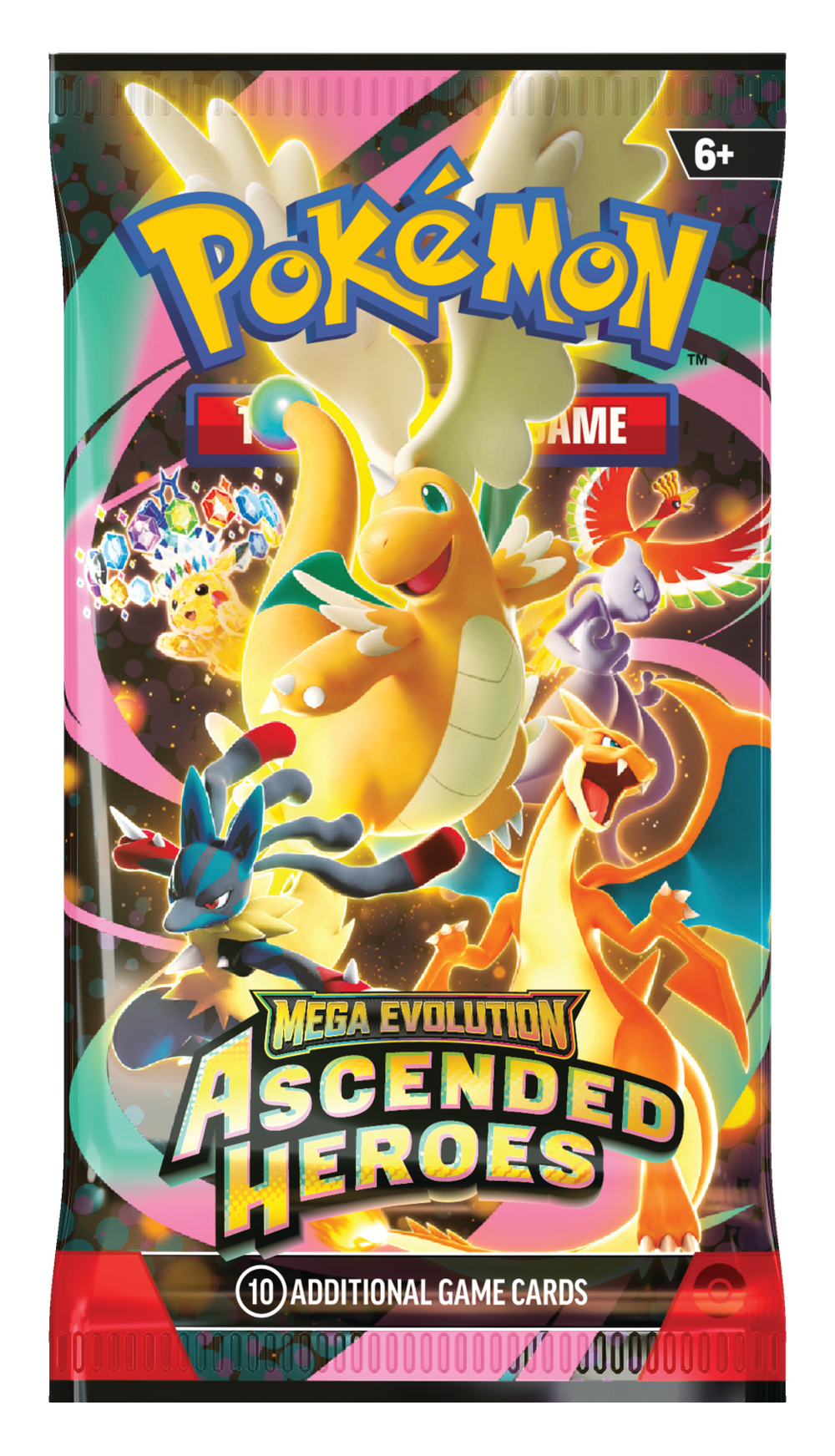 Pokémon Ascended Heroes M2.5 boosterpack – engelsk förpackning med Dragonite.