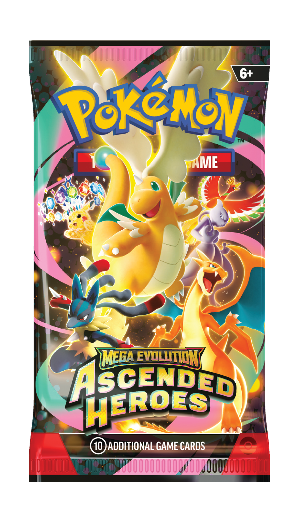 Pokémon Ascended Heroes M2.5 boosterpack – engelsk förpackning med Dragonite.