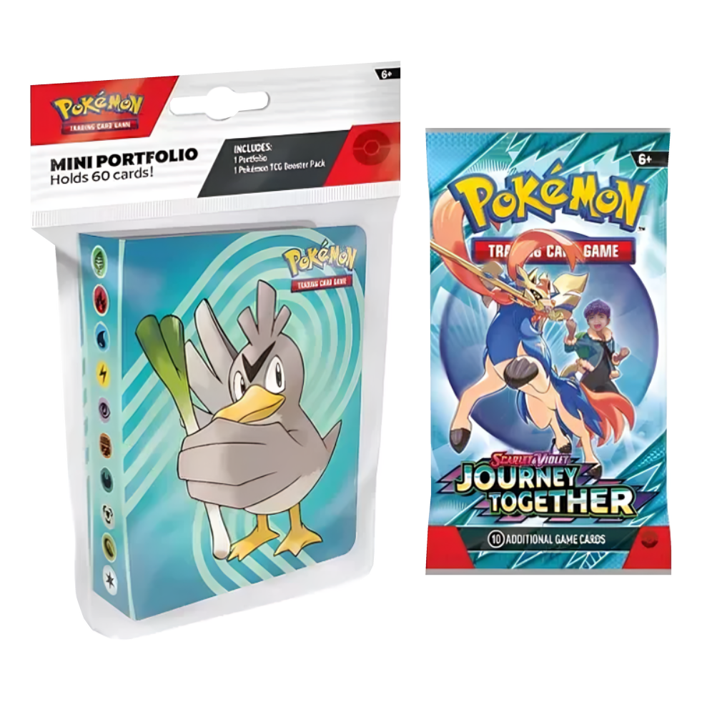Pokémon TCG: Journey Together Booster pack + Mini portfolio – transparent produktbild