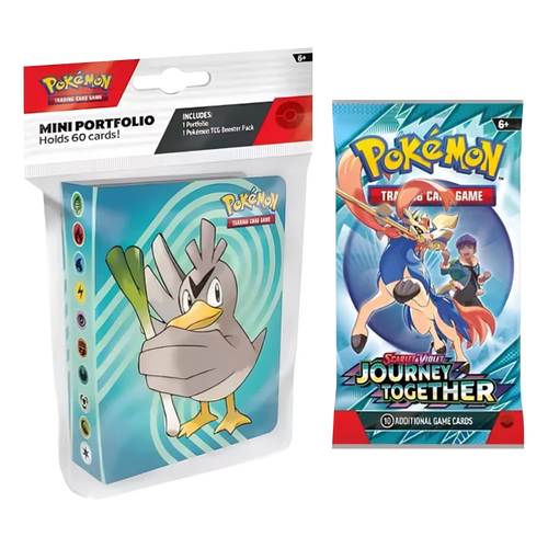 Pokémon TCG: Journey Together Booster pack + Mini portfolio – transparent produktbild