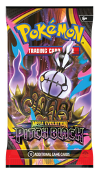 Pokémon Pitch Black M5 boosterpack – engelsk förpackning med ett mörkt Pokémonmotiv och lila detaljer.