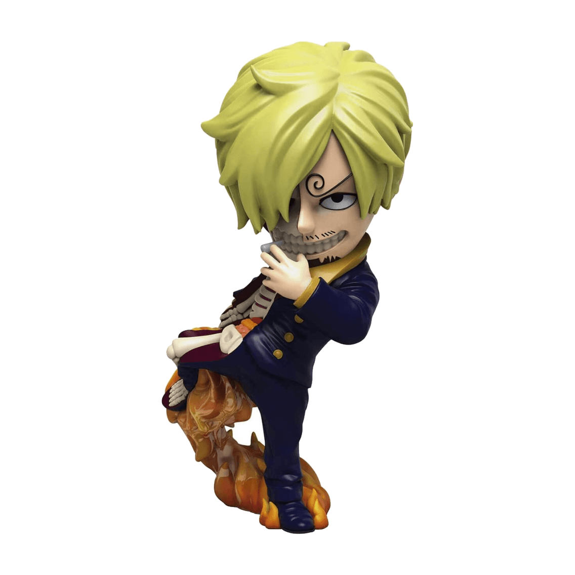 Freeny's Hidden Dissectibles One Piece – Sanji-figur med delvis synligt skelett.