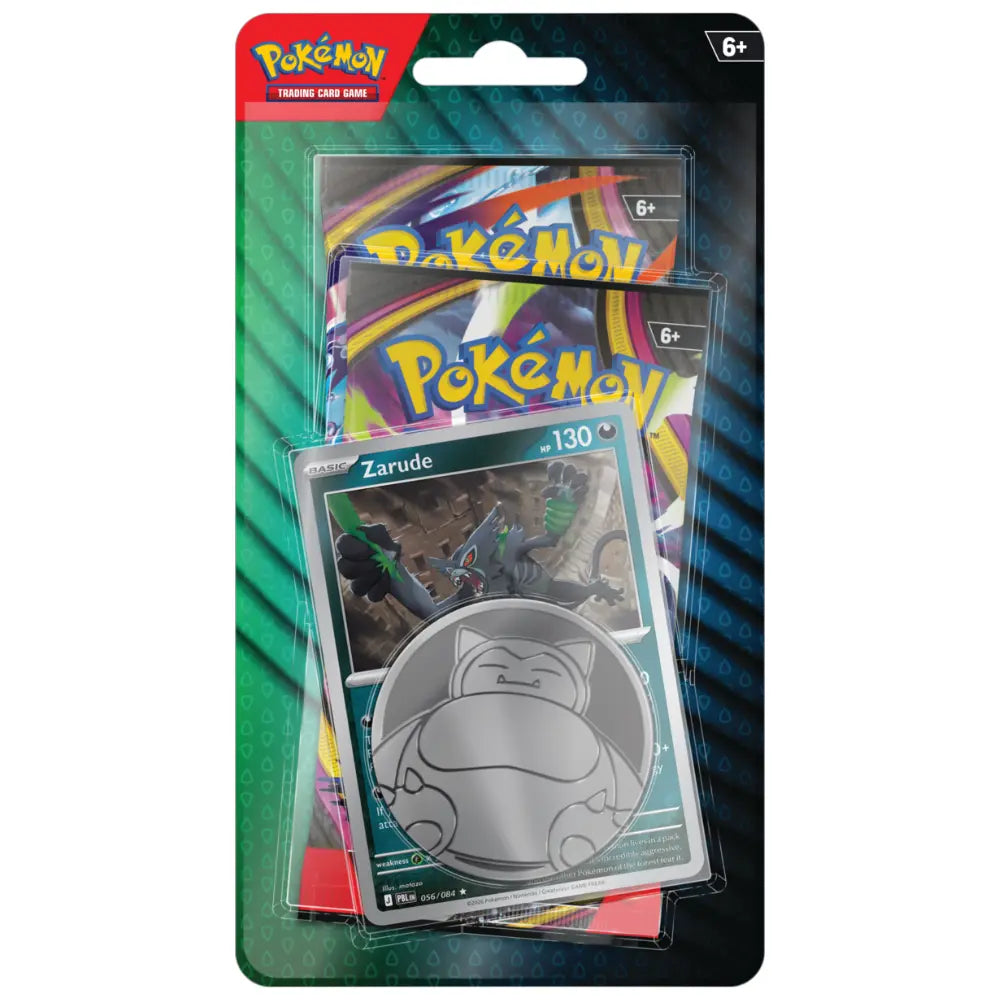 Pokémon TCG Zarude 2-Pack Blister – avlång engelsk förpackning med Pitch Black och Chaos Rising