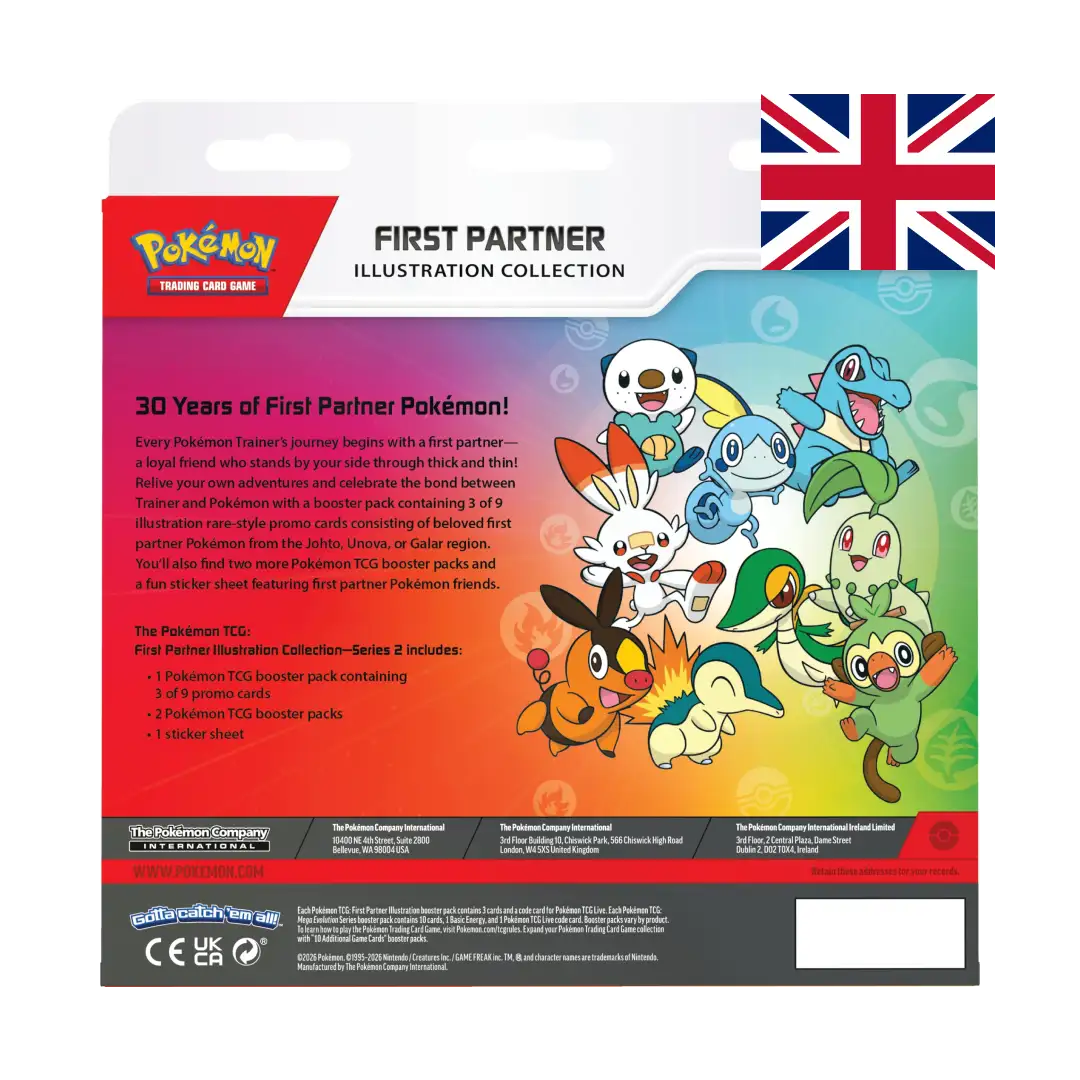 Pokémon TCG First Partner Illustration Collection Series 2 – baksida och produktinnehåll
