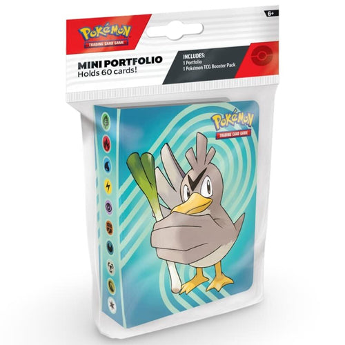 Pokémon TCG Journey Together Mini Portfolio med Farfetch’d – vinklad produktbild